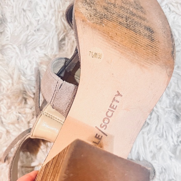 Sole Society Delilah Fringe Block Taupe Heeled Sandals 7.5 - Picture 6 of 10